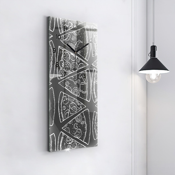 Vertikálne hodiny Maľovaná pizza