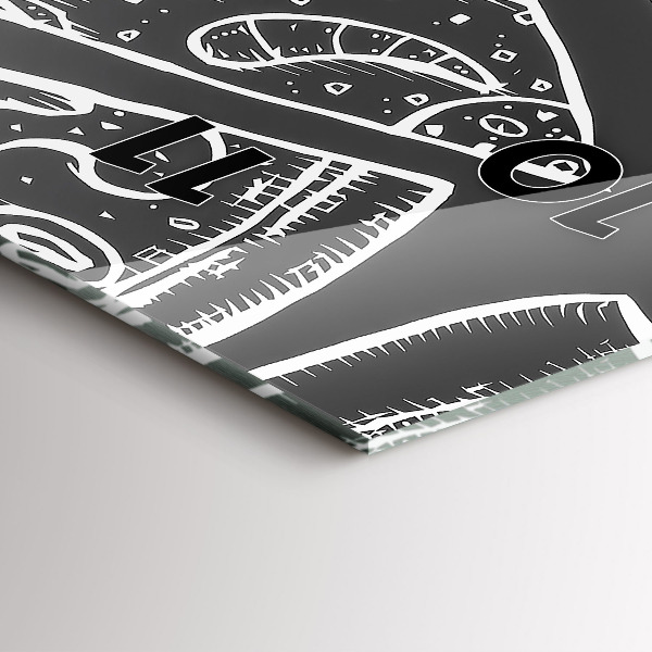 Vertikálne hodiny Maľovaná pizza