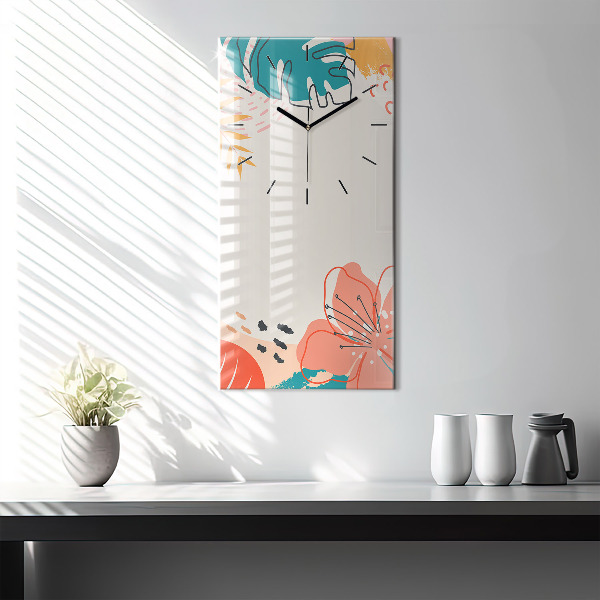 Vertikálne hodiny Havajské rastliny