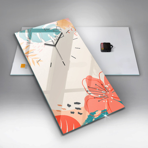 Vertikálne hodiny Havajské rastliny