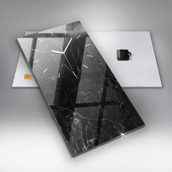 Vertikálne hodiny Čierny mramor