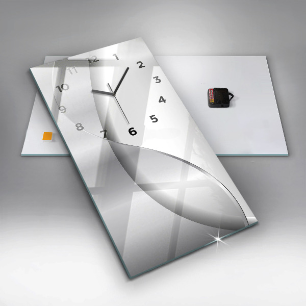 Vertikálne hodiny Strieborná abstrakcia