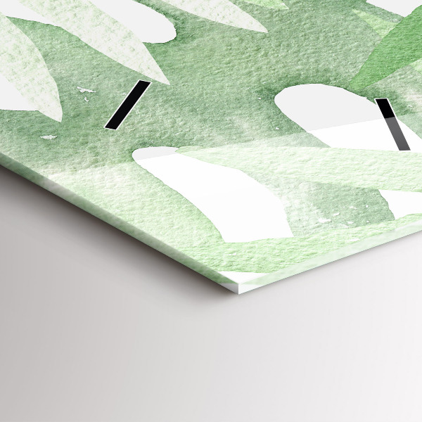 Vertikálne hodiny Zelené listy