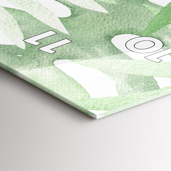 Vertikálne hodiny Zelené listy