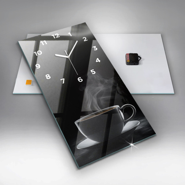 Vertikálne hodiny Šálka čiernej kávy