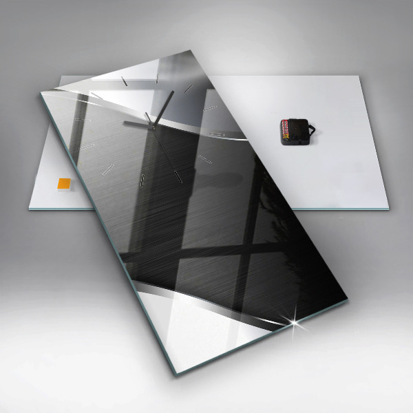 Vertikálne hodiny Čierne a strieborné čiary