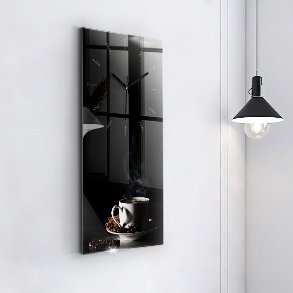Vertikálne hodiny Šálka kávy