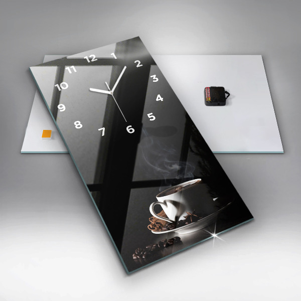 Vertikálne hodiny Šálka kávy