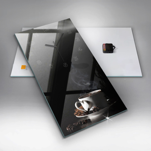 Vertikálne hodiny Šálka kávy