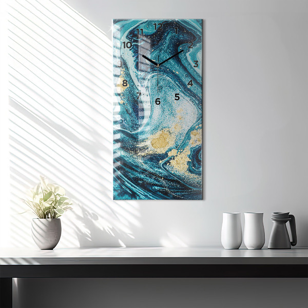 Vertikálne hodiny Abstraktný mramor