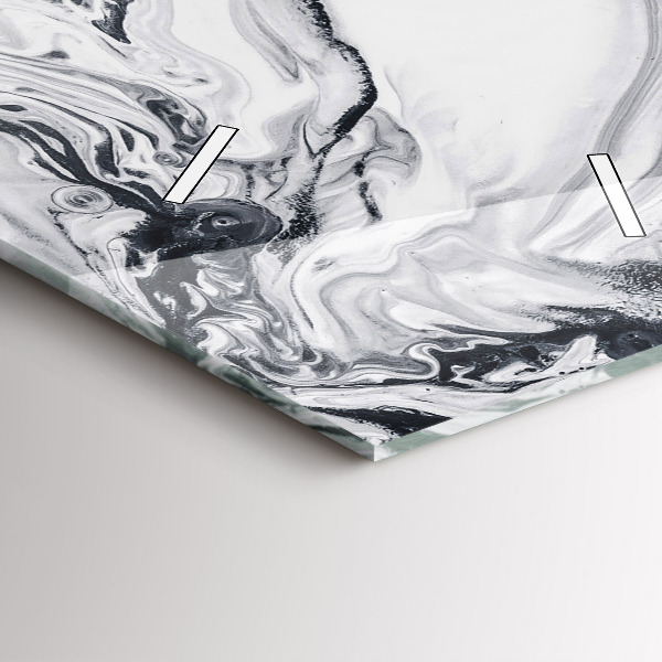 Vertikálne hodiny Abstraktný atramentový mramor