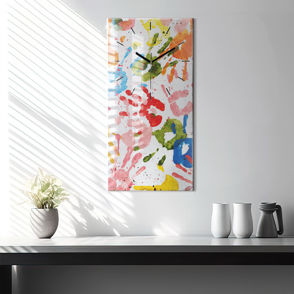 Vertikálne hodiny Odtlačky detských rúk