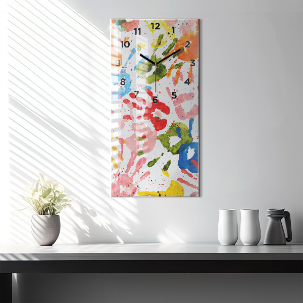 Vertikálne hodiny Odtlačky detských rúk