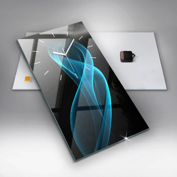 Vertikálne hodiny Modrá abstrakcia