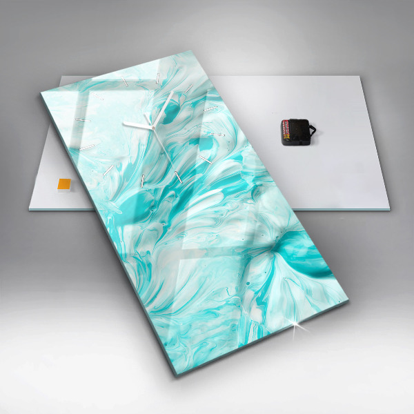 Vertikálne hodiny Modrá abstrakcia