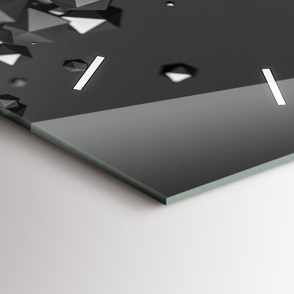 Vertikálne hodiny Čierna abstrakcia