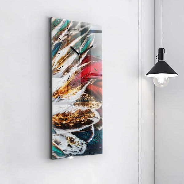 Vertikálne hodiny Svetlohnedé vtáčie perie