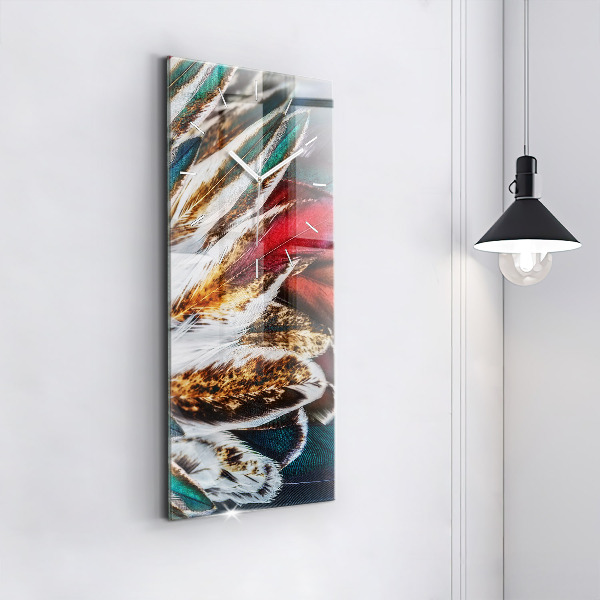 Vertikálne hodiny Svetlohnedé vtáčie perie