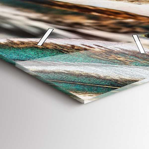 Vertikálne hodiny Svetlohnedé vtáčie perie