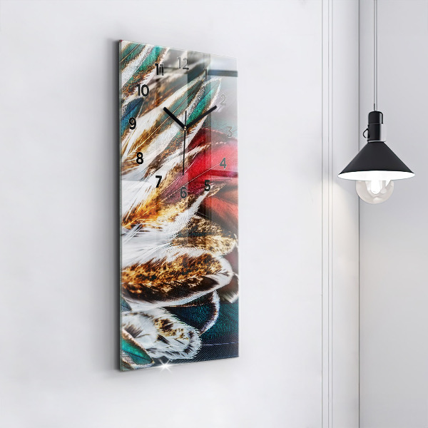 Vertikálne hodiny Svetlohnedé vtáčie perie