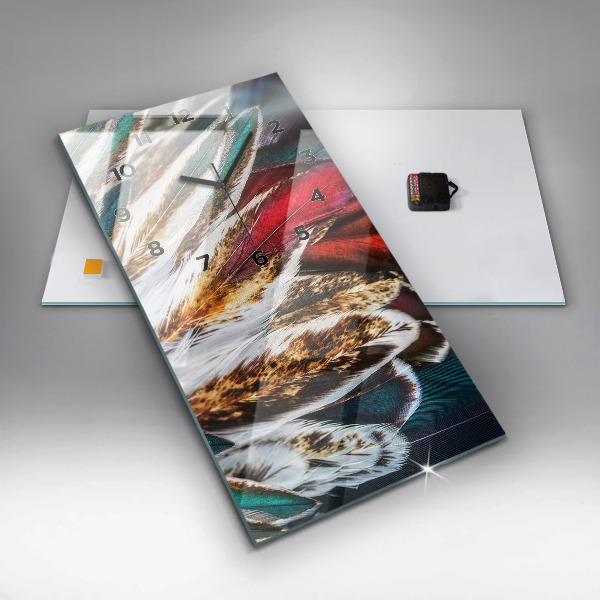 Vertikálne hodiny Svetlohnedé vtáčie perie