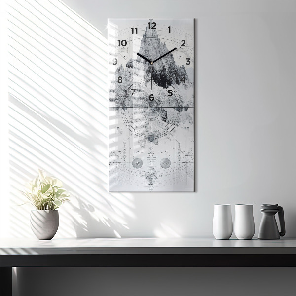 Vertikálne hodiny Kreslené hory