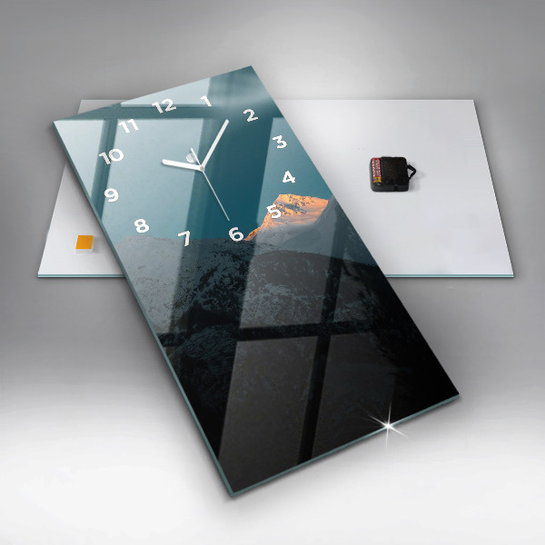 Vertikálne hodiny Západ slnka v horách