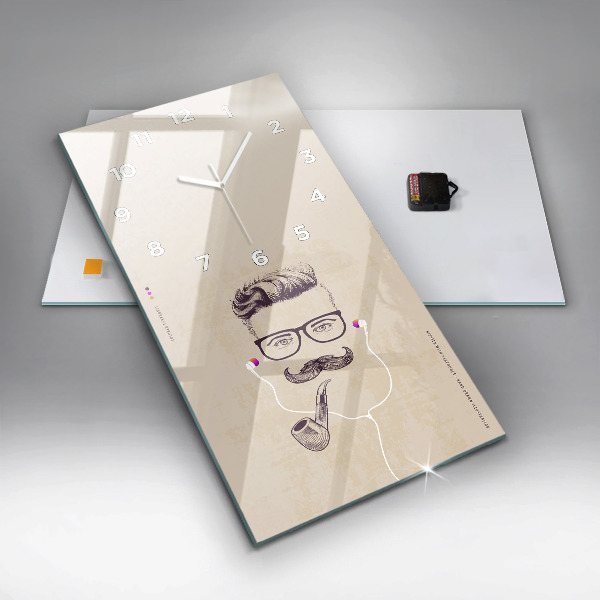 Vertikálne hodiny Muž s fajkou