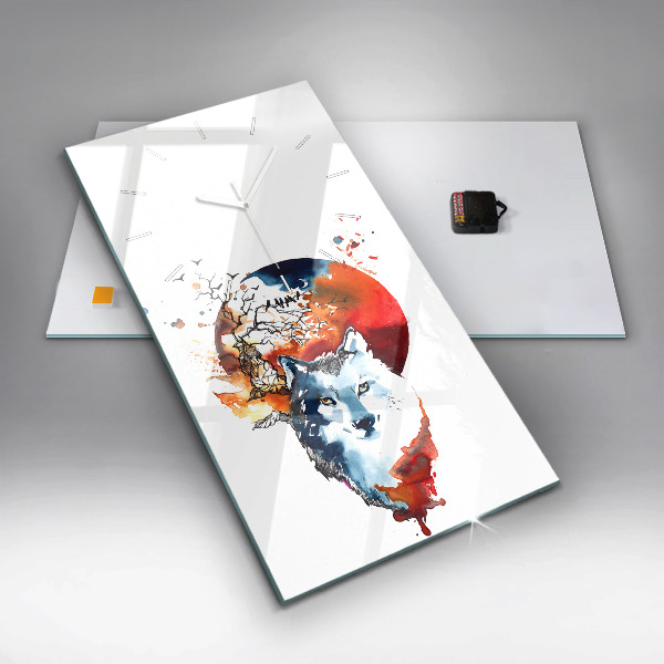 Vertikálne hodiny Vlk a Spln