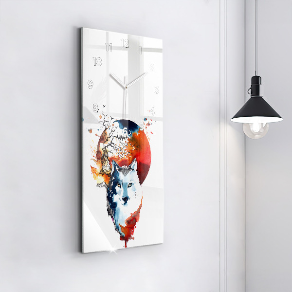 Vertikálne hodiny Vlk a Spln