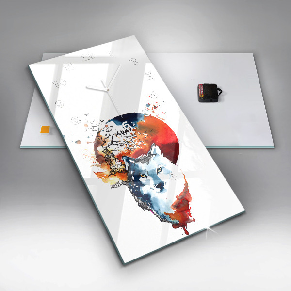 Vertikálne hodiny Vlk a Spln