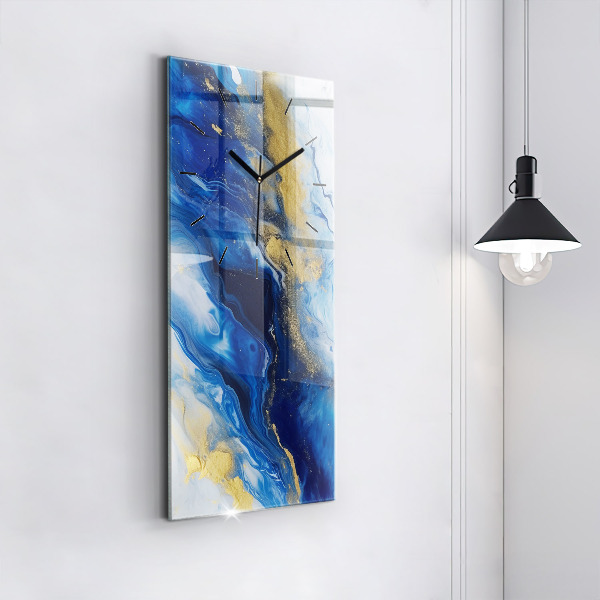 Vertikálne hodiny Modrý mramor