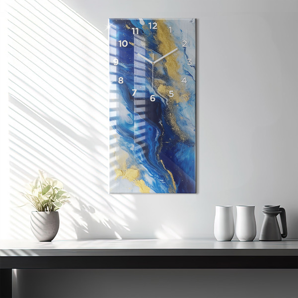 Vertikálne hodiny Modrý mramor