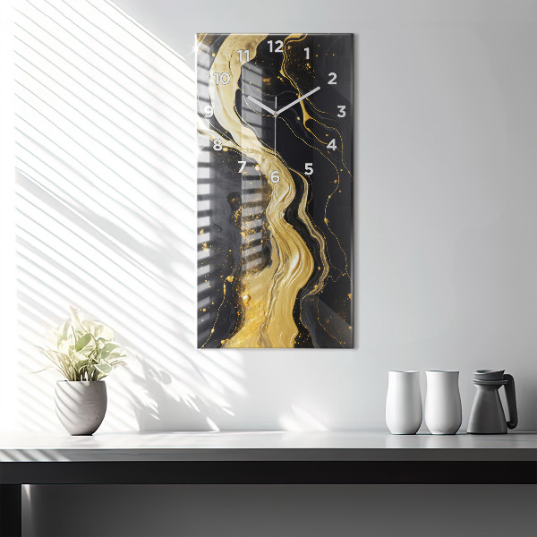 Vertikálne hodiny Zlatý mramor