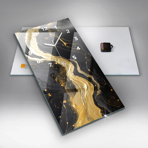 Vertikálne hodiny Zlatý mramor