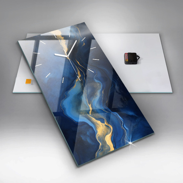 Vertikálne hodiny Modrý mramor