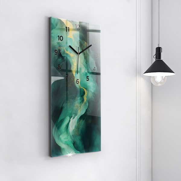 Vertikálne hodiny Zelený mramor