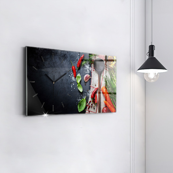 Horizontálne hodiny Zelenina