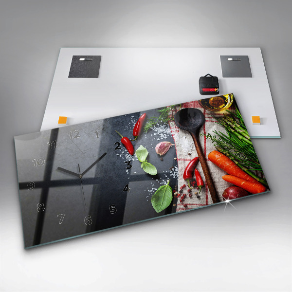 Horizontálne hodiny Zelenina