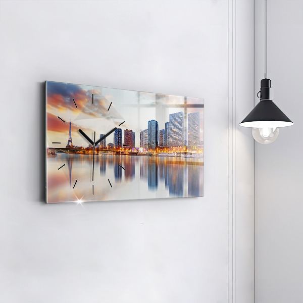 Horizontálne hodiny Panoráma s Eiffelovou vežou