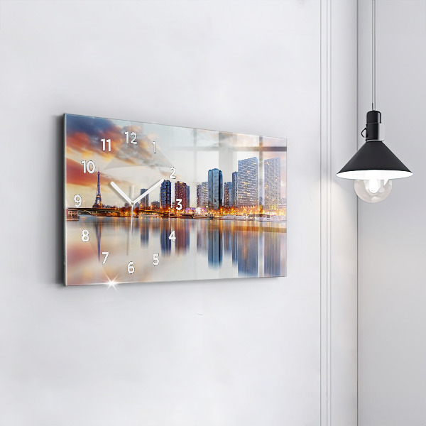 Horizontálne hodiny Panoráma s Eiffelovou vežou