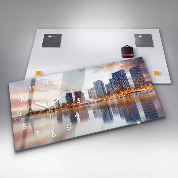 Horizontálne hodiny Panoráma s Eiffelovou vežou