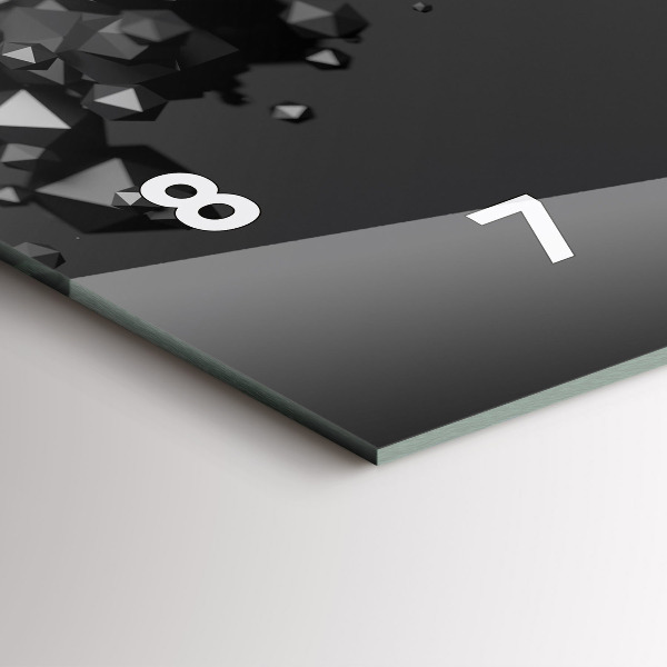 Horizontálne hodiny Čierna abstrakcia