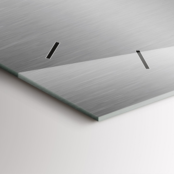 Horizontálne hodiny Šedá kovová abstrakcia