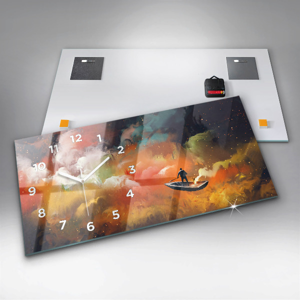 Horizontálne hodiny Abstraktný obraz