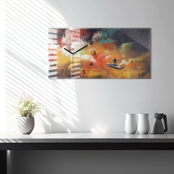 Horizontálne hodiny Abstraktný obraz