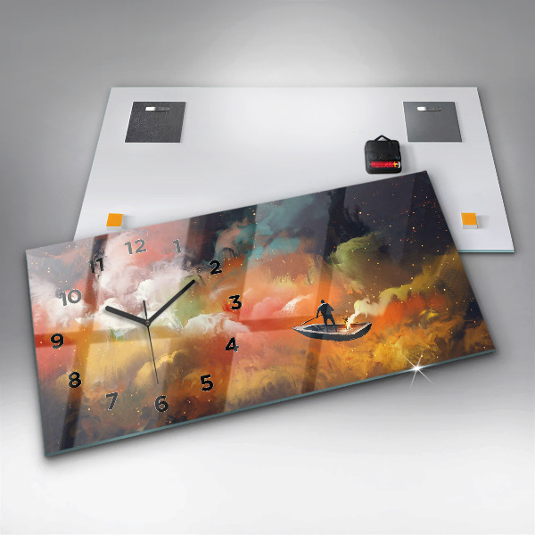 Horizontálne hodiny Abstraktný obraz