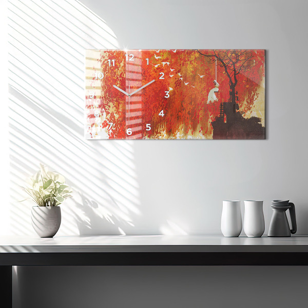 Horizontálne hodiny Nevesta na jeseň