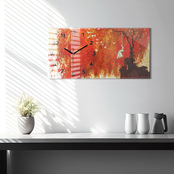 Horizontálne hodiny Nevesta na jeseň