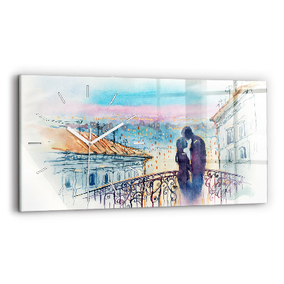 Horizontálne hodiny Ľudia v akvarelu